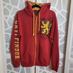 Universal Gryffindor Red and Yellow Zip-Up Hoodie